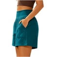 thumbnail image 5 of Sokhug High Waist Casual Athletic Shorts for Women Lightweight Loose with Pockets Daily Walking Silm Fit Solid Color Travel Outdoor Workout Shorts, 5 of 6