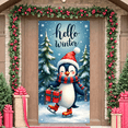 thumbnail image 4 of Colorful Illustration Penguin Christmas Banner Decorative Print Holiday Winter Scene for Party Celebration Indoor Decoration, 4 of 9