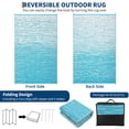 thumbnail image 4 of Garvee 9'x12' Waterproof Outdoor Rugs Modern Solid Plastic Straw Rugs, Reversible Outdoor Camping Carpet for Porch Deck Backyard Balcony, Blue, 4 of 7