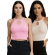 thumbnail image 1 of Set 2 Blusas Mujer Texturizada Casual Unitalla Blusa Crop Top para Mujer, 1 of 5