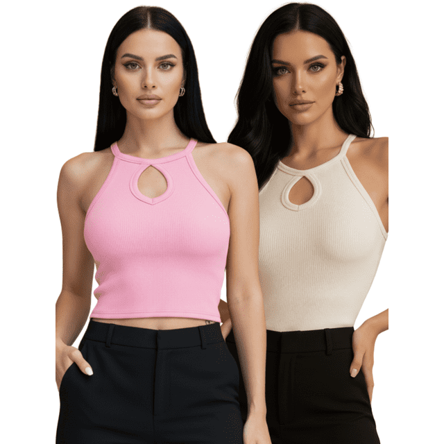 Set 2 Blusas Mujer Texturizada Casual Unitalla Blusa Crop Top para Mujer