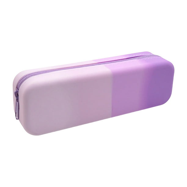 Estuche para lápices de gran capacidad, organizador de estación, degradado de color rectangular, almacenamiento amplio, para escritorio, plegable, portátil, de tela resistente, para viaje,