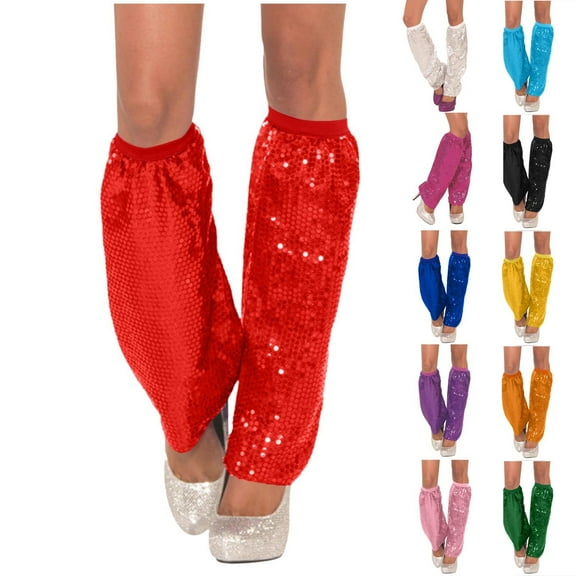 Dianli Leg Warmers Ladies Sequin Stage Performance Leg Warmers - Trendy Sock Set for Dance and Parties - Sparkling and Eye-Catching Design
