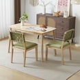 thumbnail image 6 of Ktaxon 2 PCS Dining Chairs, Farmhouse Padded Chairs, Rattan Upholstered Seating for 2, Solid Rubber Wood, Natural Green, 6 of 8