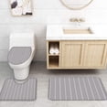 thumbnail image 4 of FMSHPON Modern 4 Piece Bathroom Set Shower Curtain Bath Rug Contour Mat and Toilet Lid Cover, 4 of 8
