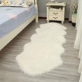 thumbnail image 1 of Faux Fur Area Rug Sheepskin Shag Fluffy Fuzzy Grey Rugs for Bedroom Bedside Bed Floor Living Room, 1 of 6
