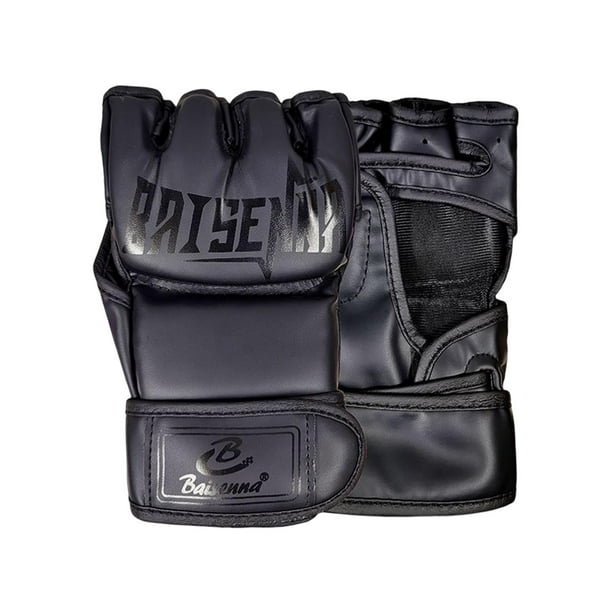 Guantes de mma Medio Karate Guantes de lucha Saco de arena Equipo de protección Adultos ligeros Taekwondo Envolturas para manos Guantes de boxeo Negro Sunnimix Guantes de boxeo