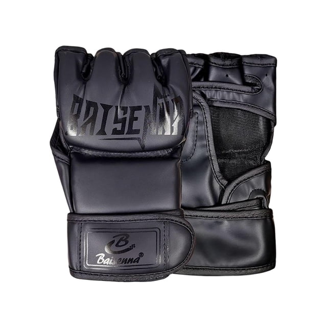 Guantes de mma Medio Karate Guantes de lucha Saco de arena Equipo de protección Adultos ligeros Taekwondo Envolturas para manos Guantes de boxeo Negro SM SunniMix Guantes de boxeo
