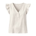 thumbnail image 4 of Cotton Linen Tank Tops Loose Tank Tops Womens Sleeveless Tops Plus Size Tank Tops Womens Tank Tops Loose Fit Gauze Tank Tops Exercise Tank Beige L, 4 of 6
