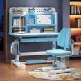 thumbnail image 2 of Aqzb Ensemble de 2 Pcs/ensemble Bureau et Chaise d'Étude pour Enfants, Table et Chaise d'Étude Roses, Ensemble Table et Chaise d'Étude Scolaire pour Enfants à Hauteur Réglable avec Correcteur de Posture Assise, Chaise de Bureau Ergonomique avec Support de Livre, 2 of 8