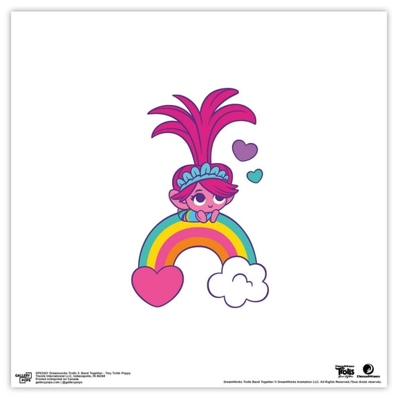 Gallery Pops Trolls Band Together - Tiny Trolls Poppy Wall Art, Unframed Version, 12" x 12"