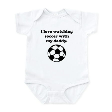 

CafePress - I Love Watching Soccer With My Daddy Body Suit - Baby Light Bodysuit Size Newborn - 24 Months