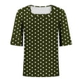 thumbnail image 5 of LADIGASU Women's Summer Printed Short Sleeve Round-Neck Blouses, 5 of 6