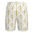 thumbnail image 6 of Naloa White And Gold Geometry Men's Beach Shorts, Surfing shorts, Swim trunks, Quick Dry Swim Trunks for Surfing Beach Fun - Large, 6 of 9