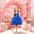 thumbnail image 2 of Bobifish Toddler Girls Party Dress Glitter Sequin Sweetheart Neck Ruffles Pleated Cake Dress Children EventsGirls Dress, 2 of 5