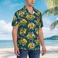 thumbnail image 3 of Susaid Sunflowers Print Short Sleeve Shirts Button Down Casual Shirts Summer Beach Aloha Button Down Short Sleeve for Men ,3X-Large, 3 of 7