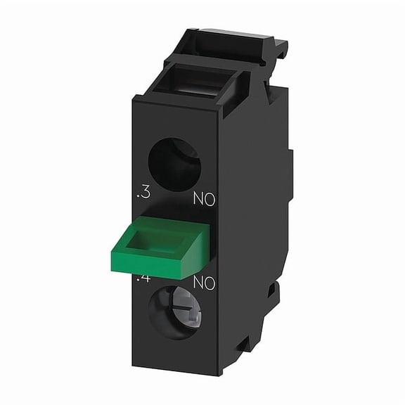 Siemens Contact Block, Black/Green, 1NO, 22 mm 3SU14002AA101BA0