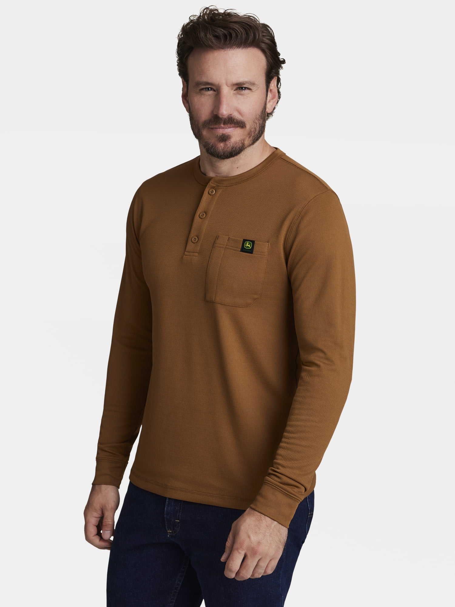 John Deere Men’s Warmth Shield™️ Long Sleeve Thermal Pocket Henley, Sizes S - 3XL