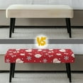 thumbnail image 6 of FUIALDOLG Christmas Dining Bench Cover, Stretch Washable Long Bench Seat Covers, Rectangle Table Chair Slipcover for Dining Room, Living Room, Kitchen(Adorable Santa Claus), 6 of 7