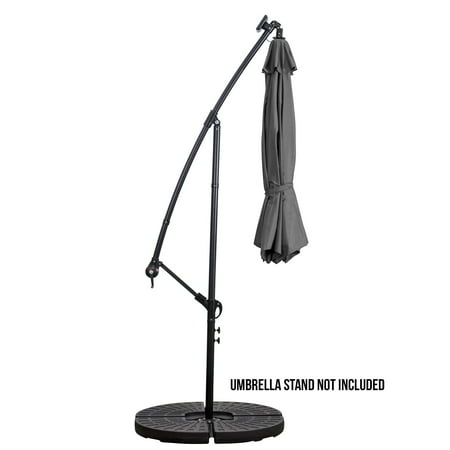 Sun Ray - 10' Offset Aluminum Solar Umbrella - Teal
