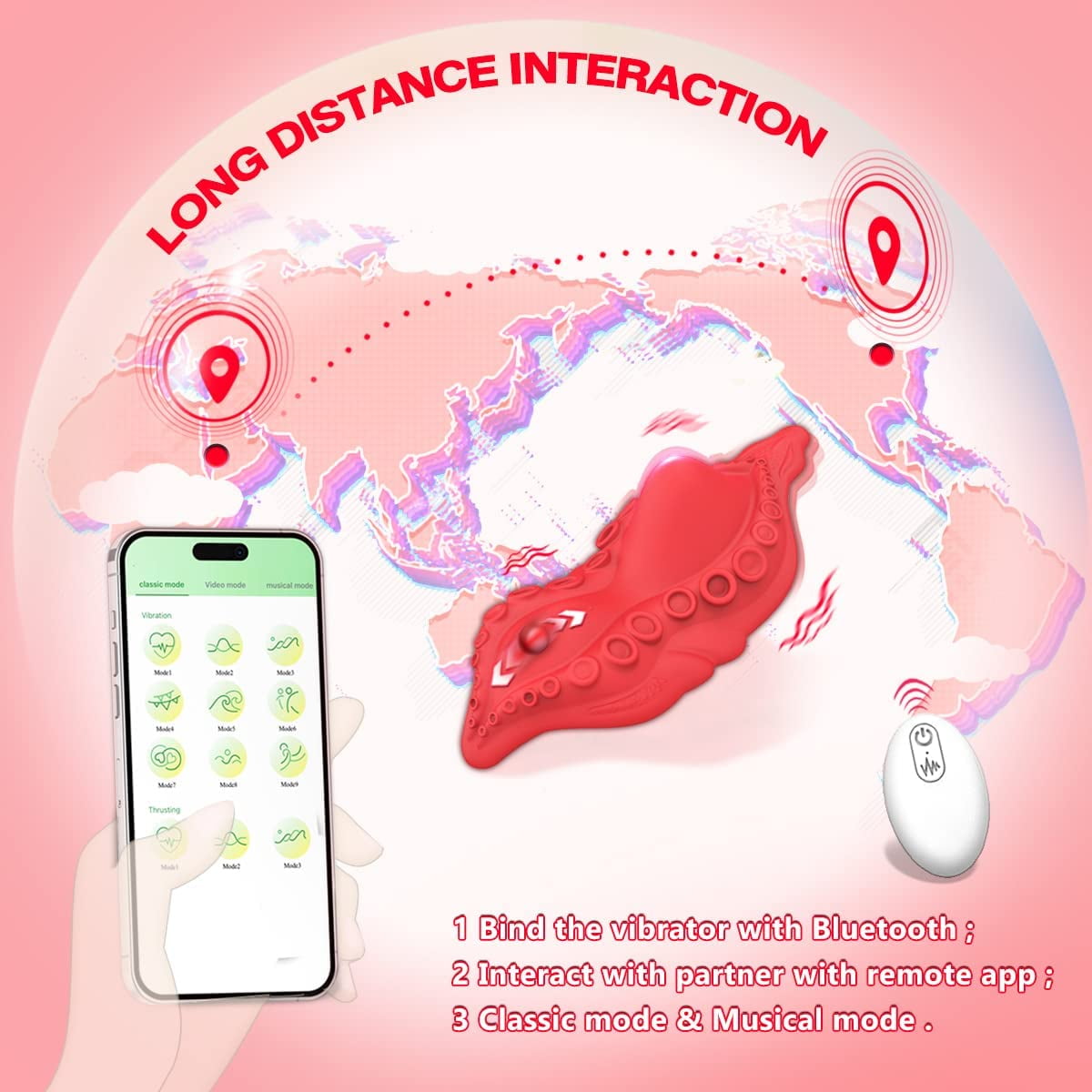 Wearable Panty Vibrator with App Control Vibrating Eggs,Rechargeable  Butterfly Vibrators Clitorals Stimulator Vibrating Panties Wearable Sex Toy  for Women (Dark Red) 