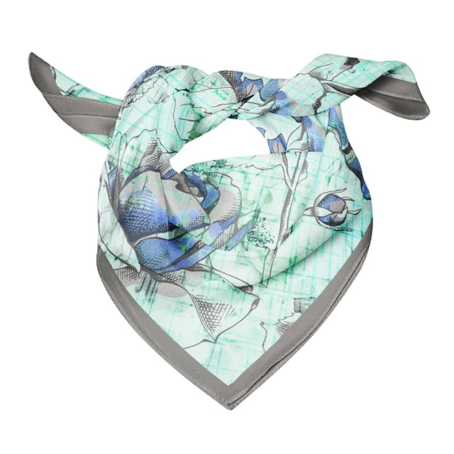 Bimba Cotton Voile Rectangular Printed Scarf Women Wrap Bandanas-40 x 40 Inches