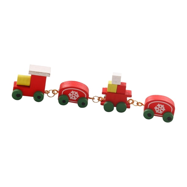 Mini tren navideño a escala 1:12, simulación de tren de vapor para decoración de casa de muñecas. rojo