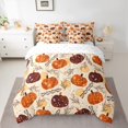 thumbnail image 2 of Feelyou Harvest Pumpkin Bedding Comforter Set 7 Pieces, Thanksgiving Day Full Bedding Set, Western Festival Reversible Fitted Sheet Flat Sheet, Super Cozy Room Decor, 2 of 7