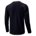 thumbnail image 5 of Hfyihgf Men's Athletic Henley Shirt Long Sleeve Thermal Underwear Pullover Top Casual Slim Fit Lightweight Button T Shirts(Blue,L), 5 of 6