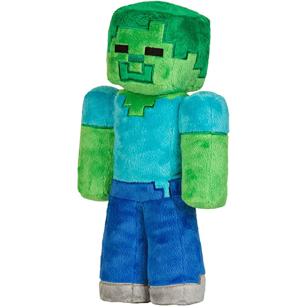 Jinx Minecraft Zombie Plush Stuffed Toy, MultiColored, 12" Tall