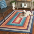 thumbnail image 6 of SAFAVIEH Braided Ellen Bordered Machine Washable Reversible Area Rug, Red/Orange, 6' x 9', 6 of 18
