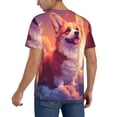 thumbnail image 2 of Zufioo Sunset Cloud Corgi Print Men's Baseball Short Sleeve, Moisture Wicking Button-Down Hip Hop Tee-XX-Large, 2 of 7
