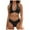 Black, variant on Women's Scolloped Lace Patchwork Halter Neck Knot Two Pieces Bikini Sets (Blue, XS)