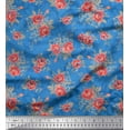 thumbnail image 1 of Soimoi polyester Crepe Fabric Leaves & Rose Floral Print Fabric by Yard 42 Inch Wide, 1 of 3