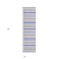 thumbnail image 3 of 8' Navy Blue Striped Washable Indoor Outdoor Runner Rug, 3 of 5