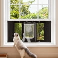 thumbnail image 2 of Cat Door for Window, Adjustable to Fit Window Width 31"-36", 4 Secure Lock Modes, Aluminum Frame and High-Transparency Glass, Magnetic Closure, Weatherproof Quick-Fit Pet Door for Cats, Black, 2 of 9