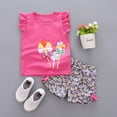 thumbnail image 4 of YUIVH Girls Summer Outfits Cute T-Shirt And Shorts Set Toddler Kids Baby Lolly T Shirt Tops+Floral Shorts Pants Outfit Clothes Set Tops Tees Shorts Clothing Set, 4 of 4