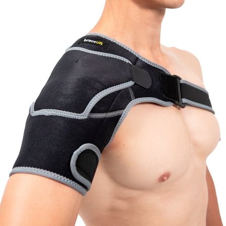 BraceUP Shoulder Brace with Ice Pad Pocket – Adjustable Compression for Men & Women, One Size