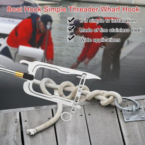 Dynwaveca Telescopic Boat Hook Dock Hook Threader For Docking Hook And Moor, Excellent Performance - B Adapter With Rod Other