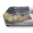 thumbnail image 3 of Airplane Soft Flannel Fleece Throw Blanket, Peacekeepers Mission Jet up International Flight Picture Aviation Theme Image, Cozy Plush for Indoor and Outdoor Use, 70" x 90", Blue Grey, by Ambesonne, 3 of 6