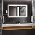thumbnail image 1 of YUSAZENS Wall Mounted LED Vanity Bathroom Mirror, Aluminum Alloy Frame with 3 Color Light Modes, Dimmable Touch Control Modern Decor Mirror 20x28 Inch, 1 of 7