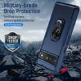 thumbnail image 2 of Jiahe Cover for Google Pixel 7 Pro, with Ring Holder Stand 360 Degree Rotatable Magnetic Kickstand Anti-Scratch Shockproof Bumper Protective Phone Case Cover for Google Pixel 7 Pro 2022, Darkblue, 2 of 5
