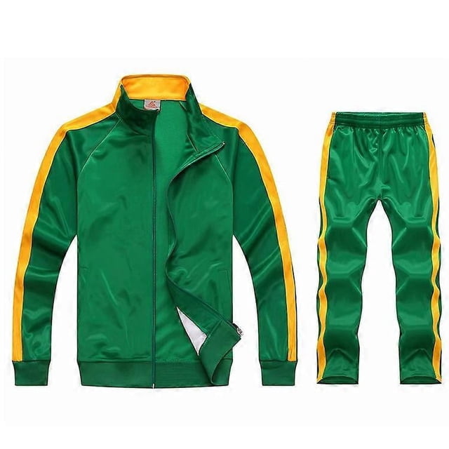 Men's Casual Sports Suit Zipper Hooded Jacket + Pants Tracksuit Sweatshirt Set