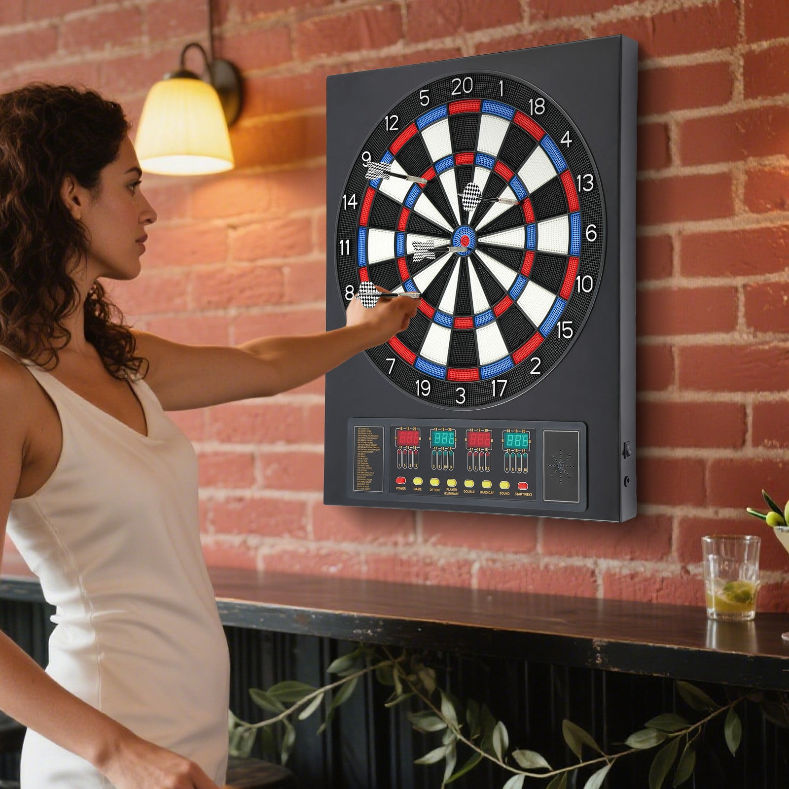 24.8*20.08in Electronic Dartboard Box-Type Electric Dart Board Automatic Scoring Dart-Board