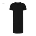 thumbnail image 3 of QualitChoice Robe de Nuit Légère en Polyester Manches Courtes Col en V Pyjama pour Hommes Noir L, 3 of 6