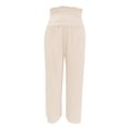 thumbnail image 5 of Plus Size Women's High Waist Linen Wide Leg Capri Pants - Breathable Fabric, Relaxed Fit, Petite to Plus - S-XXL for Spring/Fall, 5 of 5