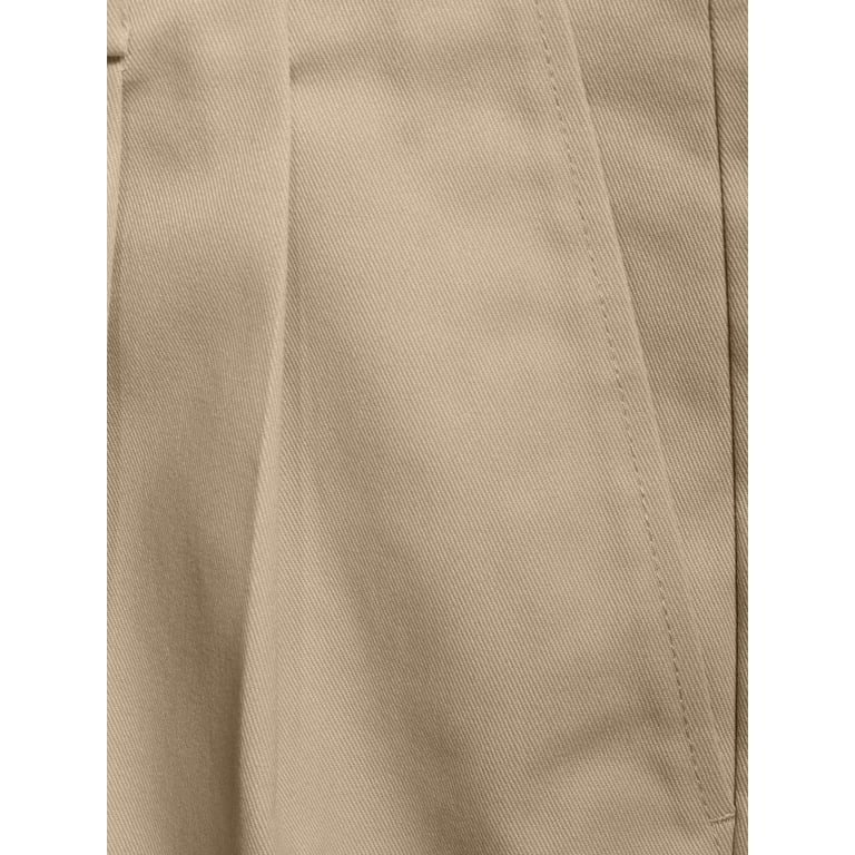 George Men's Premium Pleated Regular Fit Khaki Pants 