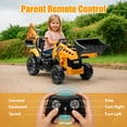 thumbnail image 4 of 24V Kids Ride on Excavator Digger Toy Cars, JCB Powered Ride on Backhoe Construction Toy with Bluetooth, Electric Tractor Car with Remote Control, Adjustable Front and Back Loader for 3-6 Boys Girls, 4 of 10