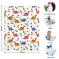 thumbnail image 4 of White Dinosaurs Flowers Pattern Blanket,Comfortable Soft Lamb Wool Throw Blanket,All Season,Warm Lightweight Blankets for Sofa Bed Couch Living Room Chair,30"x40", 4 of 4