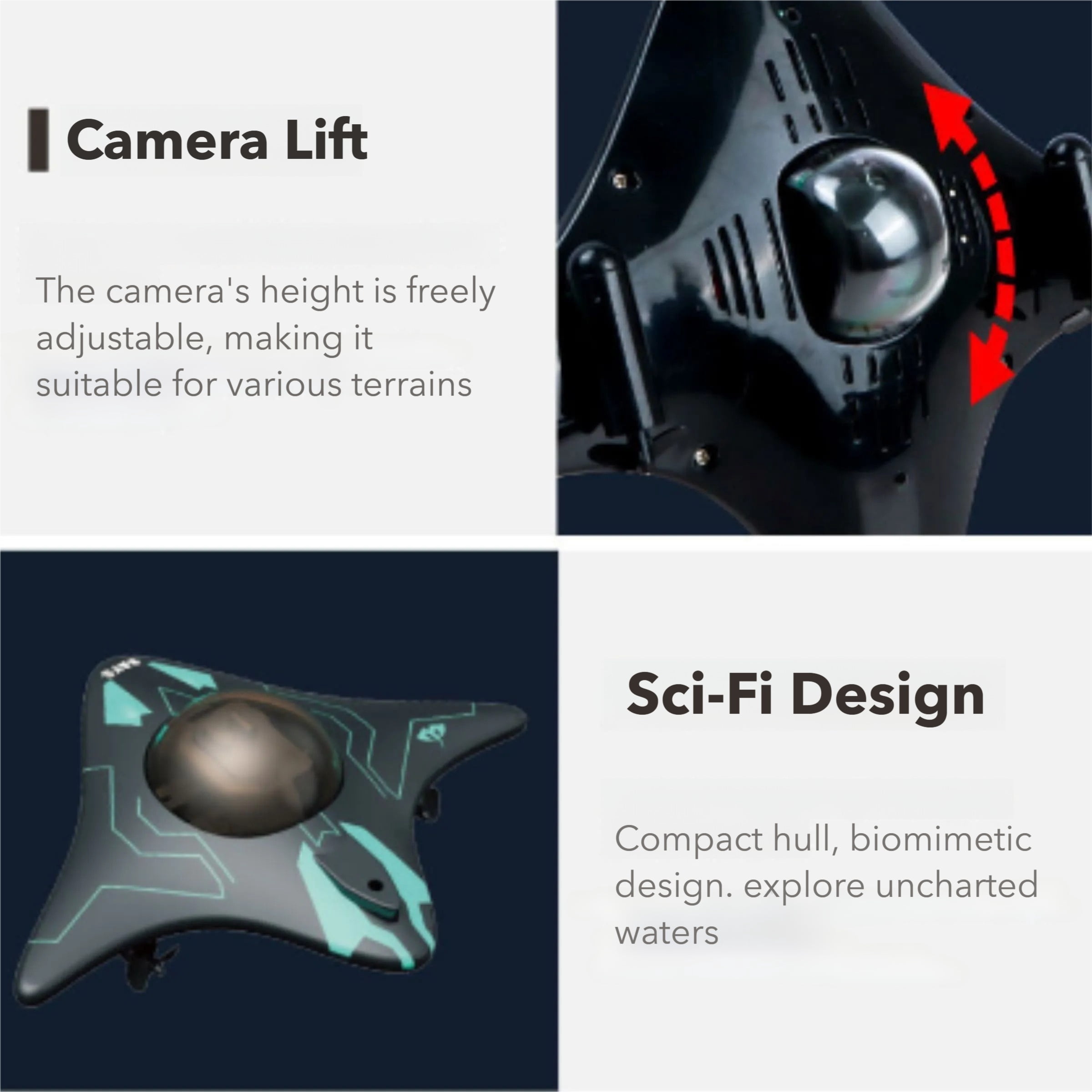 Mantavision Underwater Drone,Wireless Connectivity And Control, Bionic Design, Smart App Control, Real-Time Capture,Storage, Led Lighting,Image Transmission,Ideal For Underwater Exploration